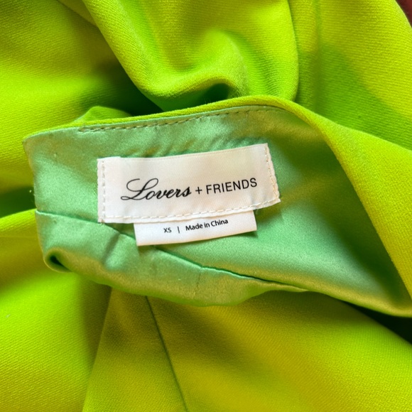 Revolve Lovers and Friends Rizelle Mini Dress in Lime - Picture 5 of 5